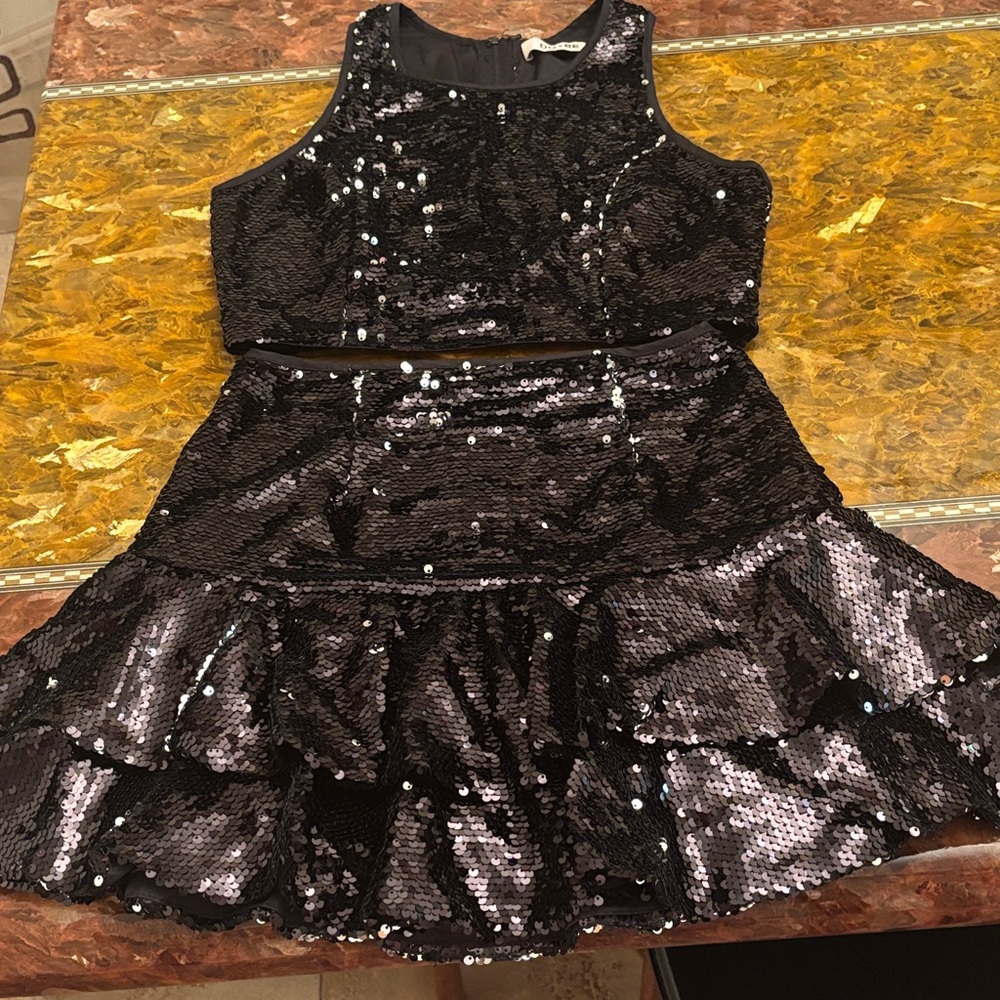 DO+BE Black Sequin Two-Piece Mini Dress